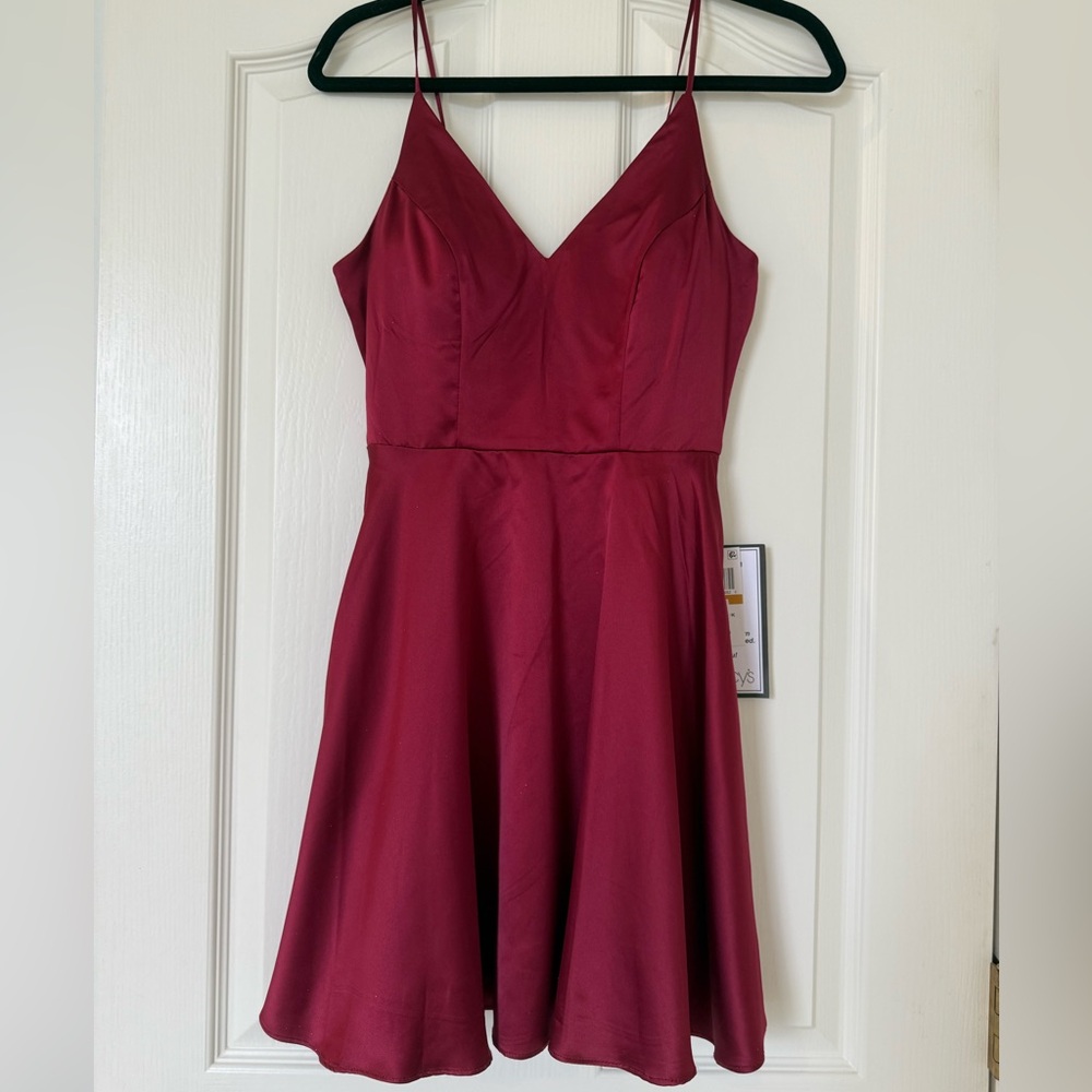 Dark Red Mini Homecoming Dress
